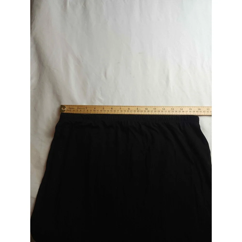 J. Jill Black Stretch Rayon Lycra Midi Skirt Elastic Waist Size Medium